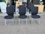 Kinnarps Cantilever Meeting Chairs with Black Fabric | Set of 6 Stackable Seats - Image 7