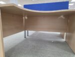 Left Hand Office Desk 140cm | Beech Effect, Wave Top and Modesty Panel - Image 6