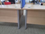 Left Hand Office Desk 140cm | Beech Effect, Wave Top and Modesty Panel - Image 7