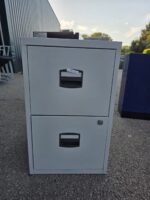 A4 Metal Filing Cabinet - 2 Drawer White Lockable Office Storage - 67cm - Image 7