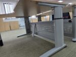Left Hand Adjustable Desk with Wave Beech Top and 3 Drawer Pedestal - 160cm - Image 4