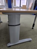 Left Hand Adjustable Desk with Wave Beech Top and 3 Drawer Pedestal - 160cm - Image 7