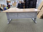 Right Hand Adjustable Desk with Wave Effect Beech Top and Steel Frame - 160cm - Image 5