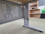 Right Hand Adjustable Desk with Wave Effect Beech Top and Steel Frame - 160cm - Image 7