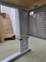 Right Hand Adjustable Desk with Wave Effect Beech Top and Steel Frame - 160cm - Image 8
