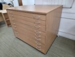 A0 Office Plan Chest | 9 Drawer Beech Effect Flat File Modular Cabinet - 130cm - Image 2