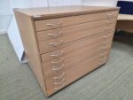 A0 Office Plan Chest | 9 Drawer Beech Effect Flat File Modular Cabinet - 130cm - Image 3