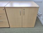 Beech Office Cupboard with Lockable Double Doors and Adjustable Shelf - 80cm