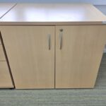 Beech Office Cupboard with Lockable Double Doors and Adjustable Shelf - 80cm