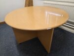 Office Circular Meeting Table | Beech Finish Unit with Cross Base - 122cm