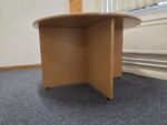 Office Circular Meeting Table | Beech Finish Unit with Cross Base - 122cm - Image 4