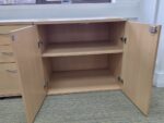 Beech Office Cupboard with Lockable Double Doors and Adjustable Shelf - 80cm - Image 2