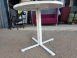 White Circular Meeting Table | Round Office Table with Metal Star Base - 80cm - Image 4