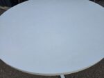 White Circular Meeting Table | Round Office Table with Metal Star Base - 80cm - Image 6