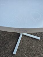White Circular Meeting Table | Round Office Table with Metal Star Base - 80cm - Image 11