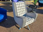 Adrenalina Gulp Scottish Armchair, Chrome Swivel Base Premium - Grey Fabric