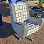 Adrenalina Gulp Scottish Armchair, Chrome Swivel Base Premium - Grey Fabric