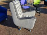Adrenalina Gulp Scottish Armchair, Chrome Swivel Base Premium - Grey Fabric - Image 8