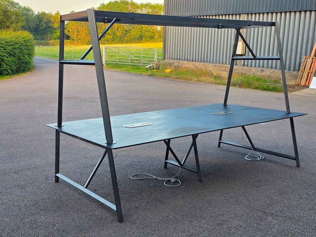 Used high project collaboration table with stools and integrated power
