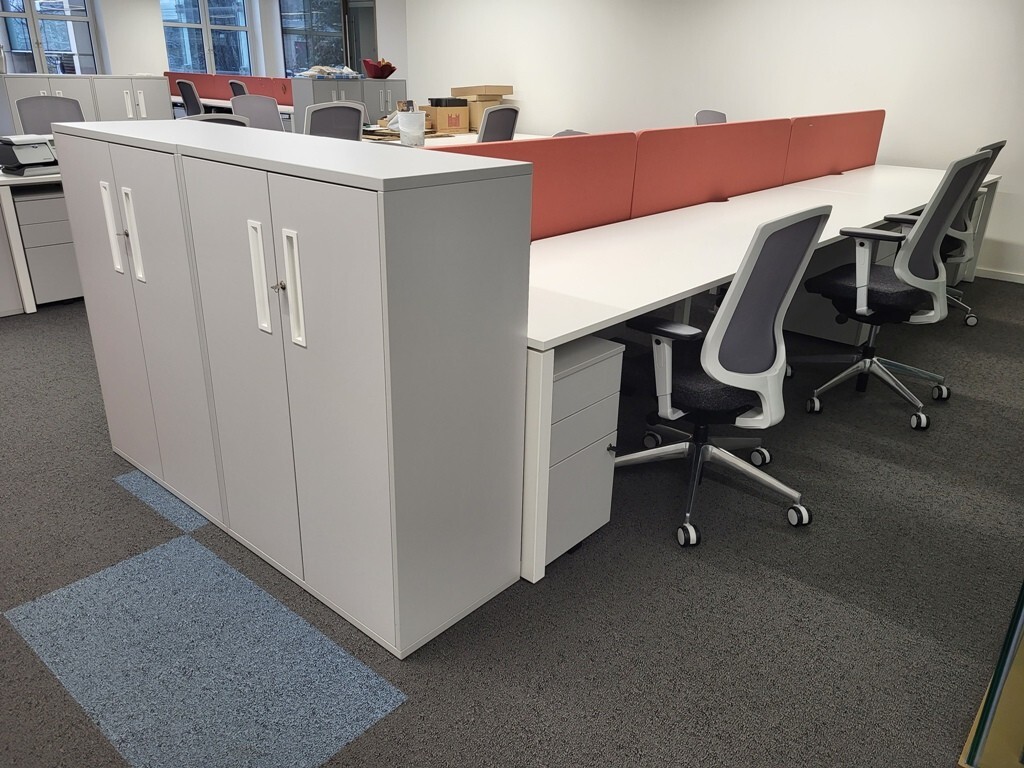 Used operator chair adjusted at a computer workstation