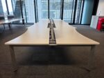 Steelcase 8-Person Desk - Bench with Double Wave White Top and Screens - 160cm - Image 11
