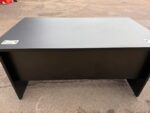 Black Office Desk w/ Cable Ports, Modesty Panel Free Standing Workstation 140 cm - Image 2
