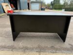 Black Office Desk w/ Cable Ports, Modesty Panel Free Standing Workstation 140 cm - Image 3