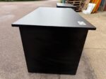Black Office Desk w/ Cable Ports, Modesty Panel Free Standing Workstation 140 cm - Image 5