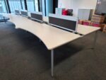 Steelcase 8-Person Desk - Bench with Double Wave White Top and Screens - 160cm - Image 13