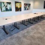 Large Modular Boardroom Table – Grey Conference Table with Integrated Power