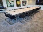 Large Modular Boardroom Table – Grey Conference Table with Integrated Power - Image 2