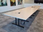 Large Modular Boardroom Table – Grey Conference Table with Integrated Power - Image 3