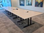 Large Modular Boardroom Table – Grey Conference Table with Integrated Power - Image 4