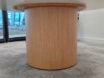 Round Oak Meeting Table – Pedestal Design with Integrated Power and USB - 150cm - Image 5
