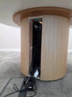 Round Oak Meeting Table – Pedestal Design with Integrated Power and USB - 150cm - Image 6