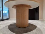 Round Oak Meeting Table – Pedestal Base with Integrated Power and USB - 120cm - Image 24
