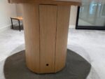 Round Oak Meeting Table – Pedestal Base with Integrated Power and USB - 120cm - Image 25
