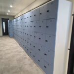 90 Compartment Office Lockers - Combination Lock Staff Storage Units, 720cm Wide