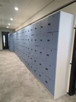 90 Compartment Office Lockers - Combination Lock Staff Storage Units, 720cm Wide