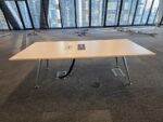 240cm Rectangular Meeting Table - Boardroom Conference Table with Power and USB - Image 3