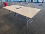 240cm Rectangular Meeting Table - Boardroom Conference Table with Power and USB - Image 4