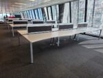 Steelcase White Bench Desk -  Person Workstation with Double Wave Top - 160cm