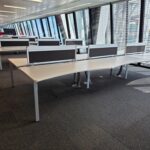 Steelcase White Bench Desk -  Person Workstation with Double Wave Top - 160cm