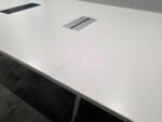 14-Person Boardroom Table - 400cm White Conference Table with Integrated Power - Image 9