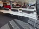 Steelcase White Bench Desk -  Person Workstation with Double Wave Top - 160cm - Image 3