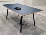 6 Person Meeting Table - Matt Navy Blue Boardroom Table with Power - 180cm