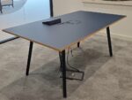6 Person Meeting Table - Matt Navy Blue Boardroom Table with Power - 180cm - Image 2