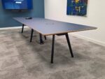Matt Navy Boardroom Table with Dual-Sided Power and USB - 400cm Modern Unit - Image 2
