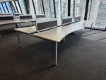 Steelcase White Bench Desk -  Person Workstation with Double Wave Top - 160cm - Image 5