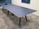 Matt Navy Boardroom Table with Dual-Sided Power and USB - 400cm Modern Unit - Image 4
